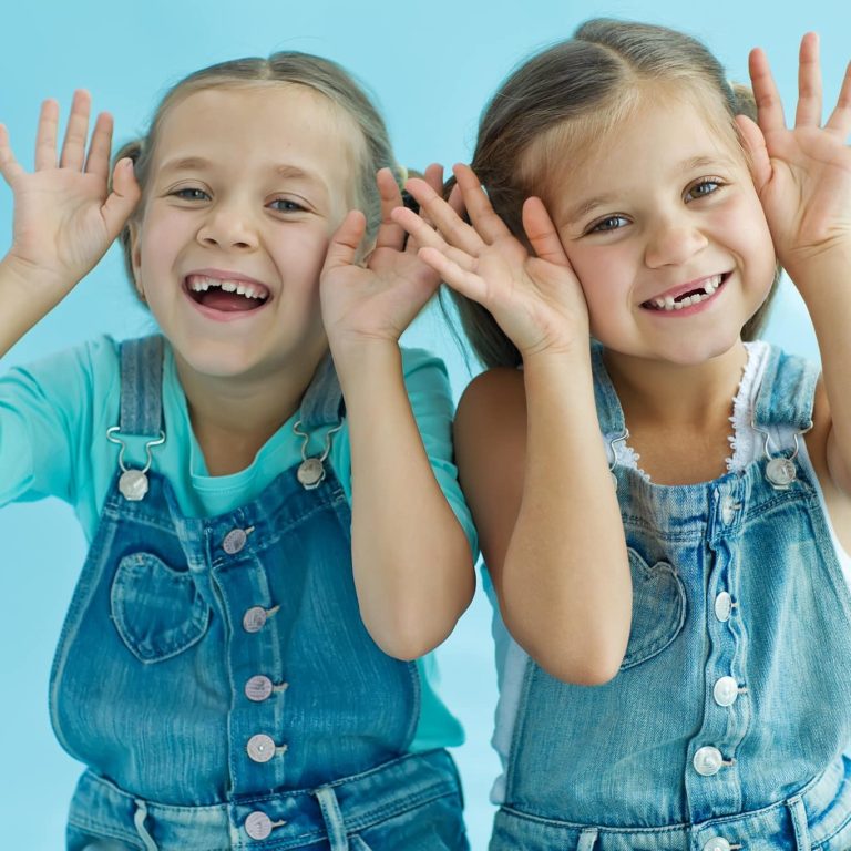 Two,Little,Girls,Posing,Together