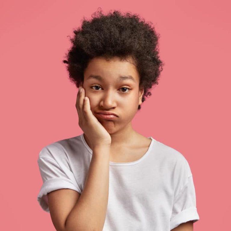 Photo,Of,Mixed,Race,Small,Kid,Feels,Bored,,Wants,To